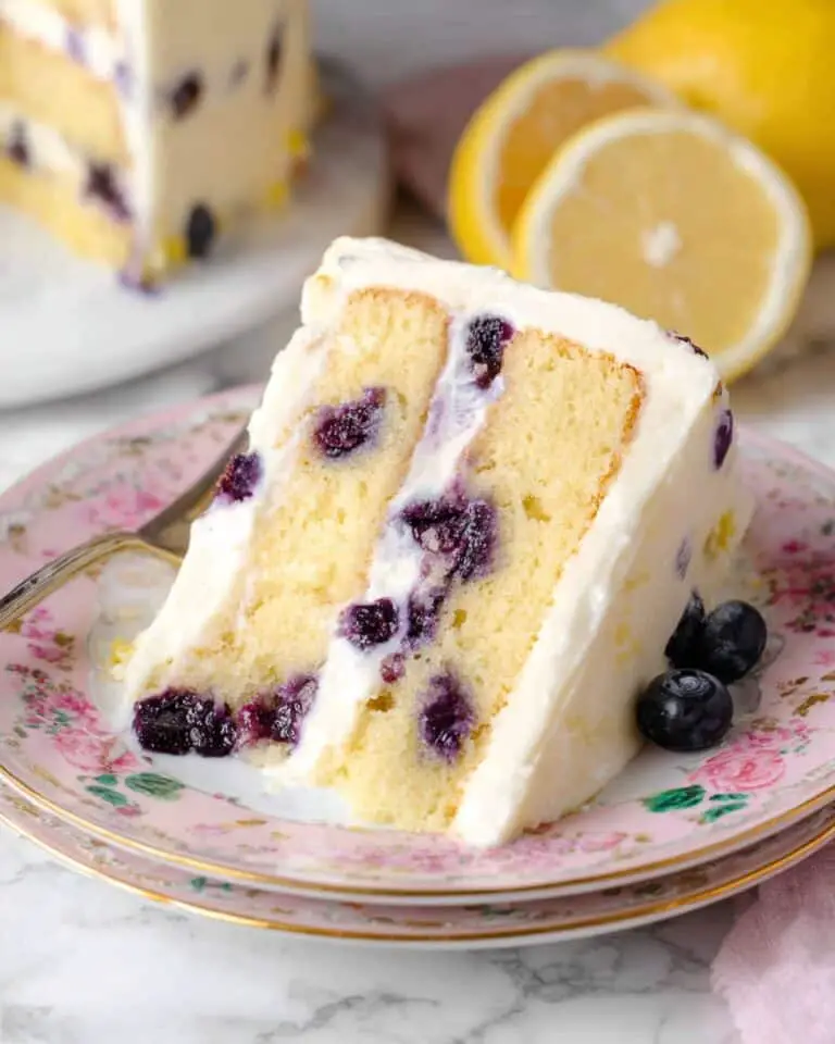 Lemon Blueberry Cake with Cream Cheese Frosting Recipe