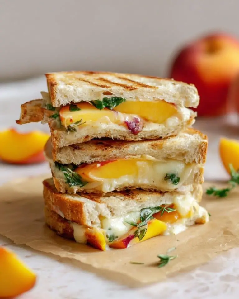 Peach and Brie Grilled Cheese Sandwich Recipe