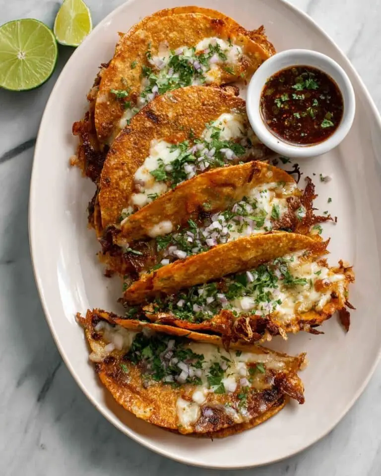 Authentic Birria Tacos with Rich Red Sauce and Melted Oaxacan Cheese Recipe