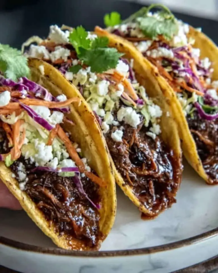 Flavorful Korean Beef Tacos with Gochujang Slaw in Crockpot Recipe