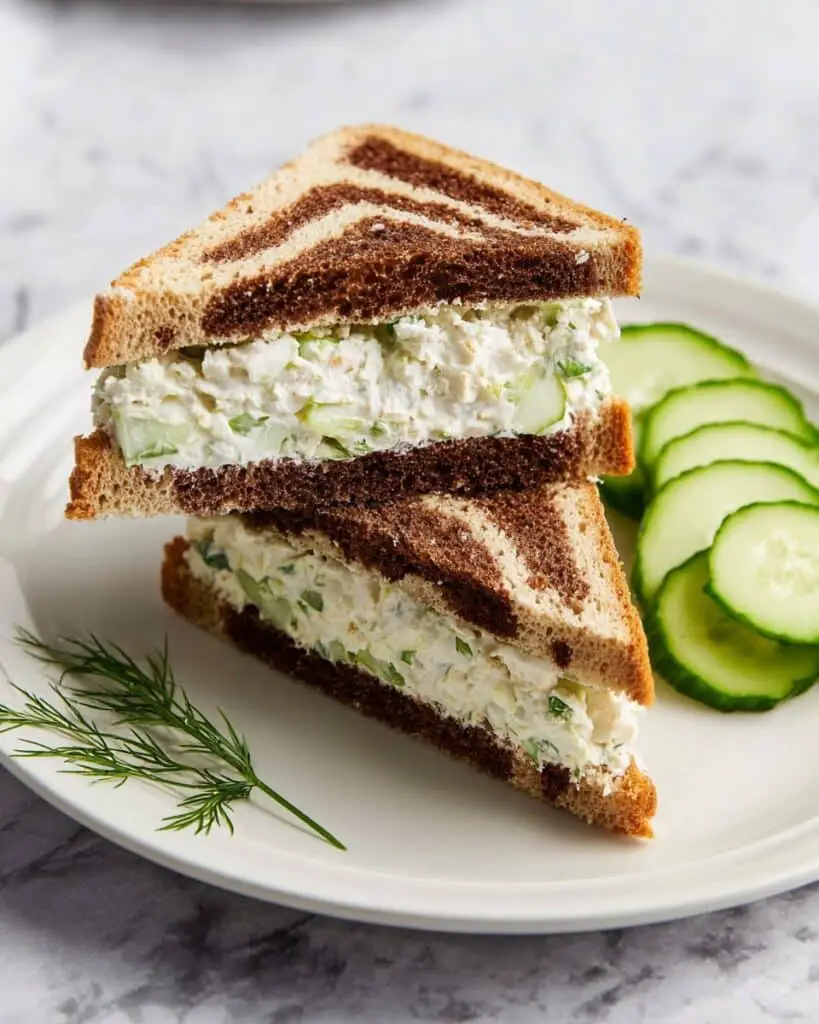Cucumber Sandwiches with Cream Cheese, Chives, and Dill Recipe