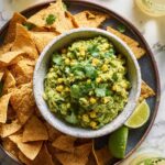 Charred Corn Guacamole with Chile Lime Chips Recipe
