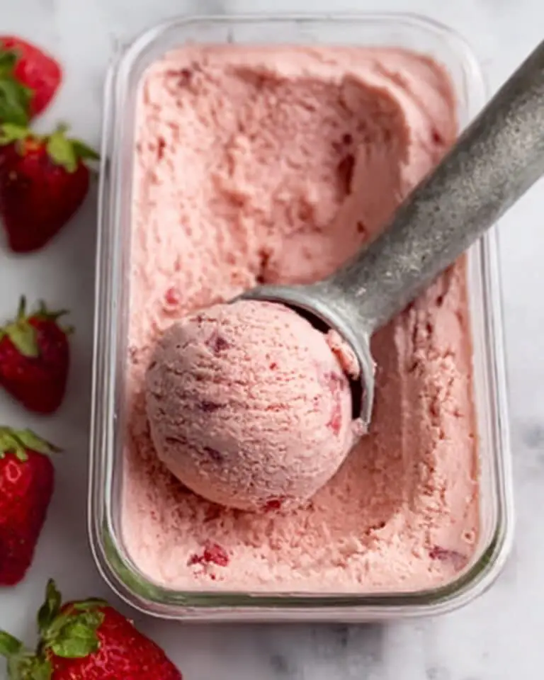 No Churn 4 Ingredient Strawberry Ice Cream Recipe
