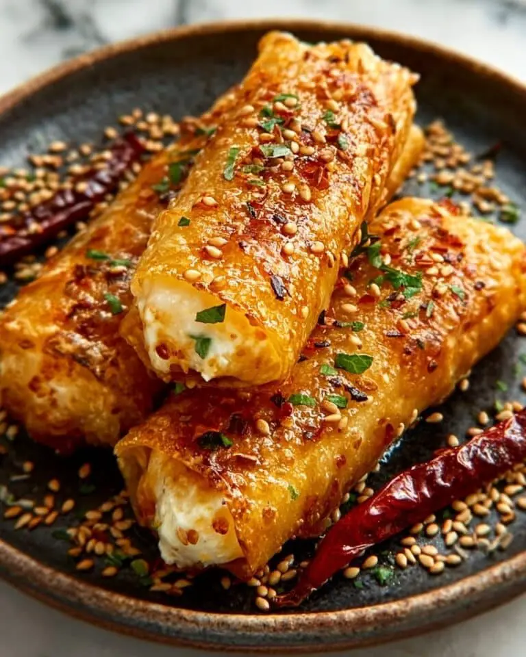 Crispy Fried Feta Rolls with Hot Chili Honey Recipe
