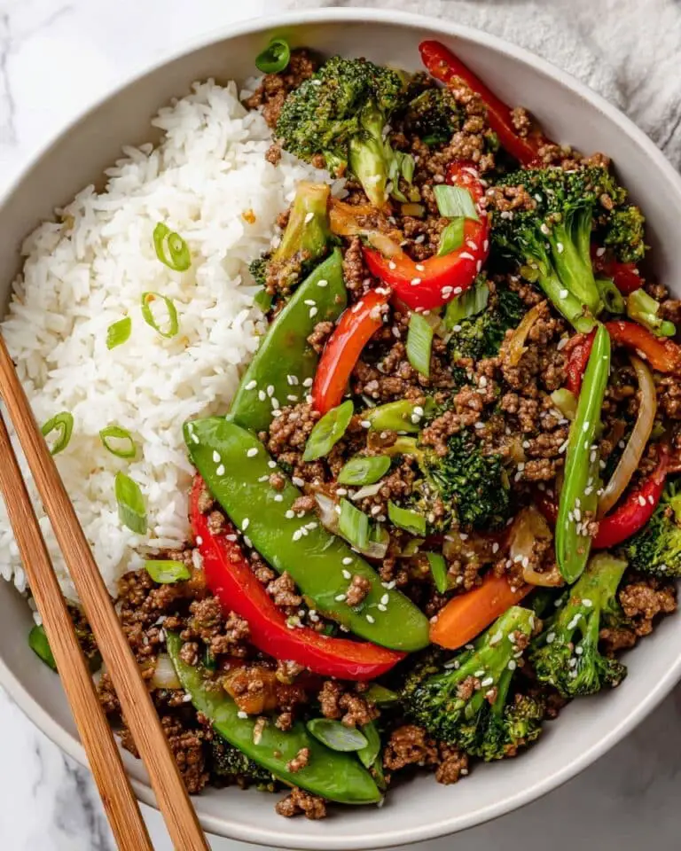 Ground Beef Stir Fry with Vegetables and Orange Soy Sauce Recipe