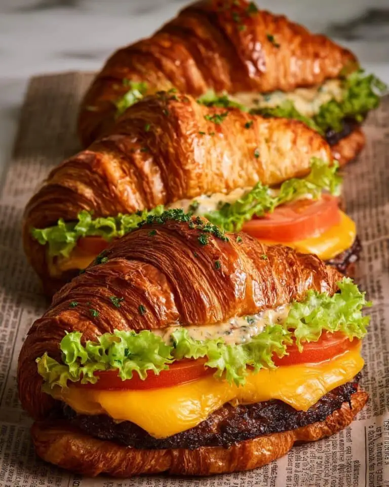 Croissant Smash Burgers with Caramelized Onions and Garlic Butter Recipe