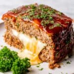 Stuffed Meatloaf with Cheddar and Savory Tomato Glaze Recipe