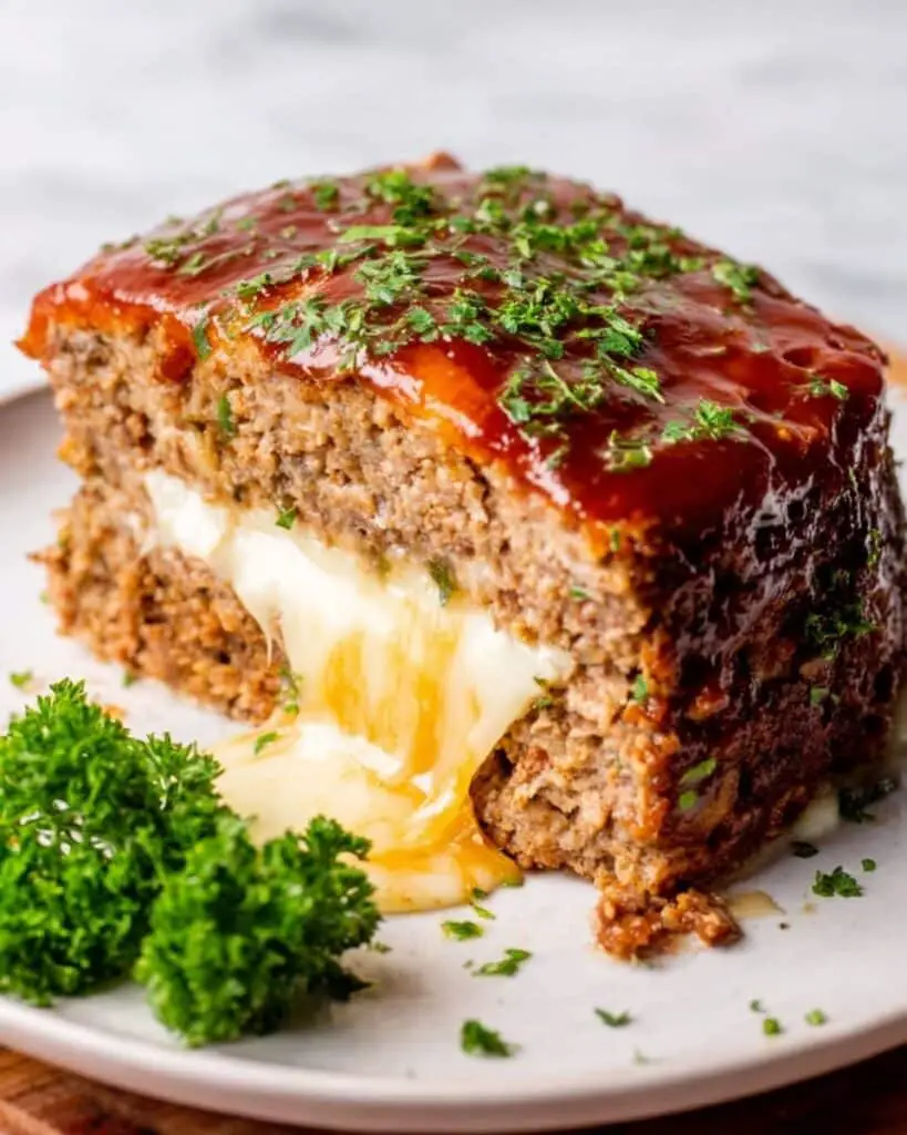 Stuffed Meatloaf with Cheddar and Savory Tomato Glaze Recipe
