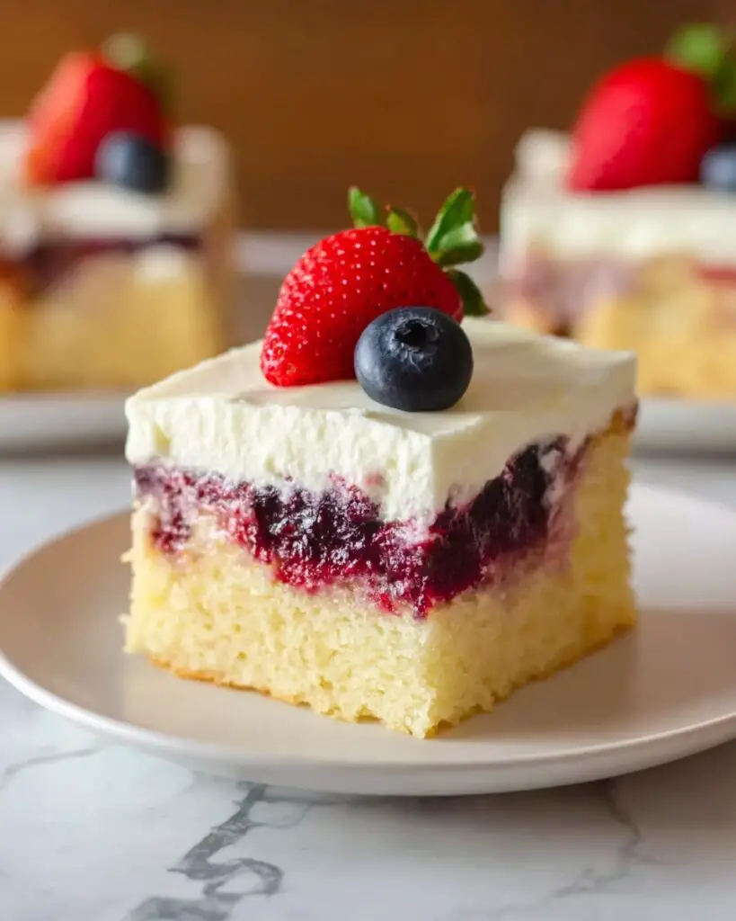 Red White and Blue Patriotic Poke Cake Recipe