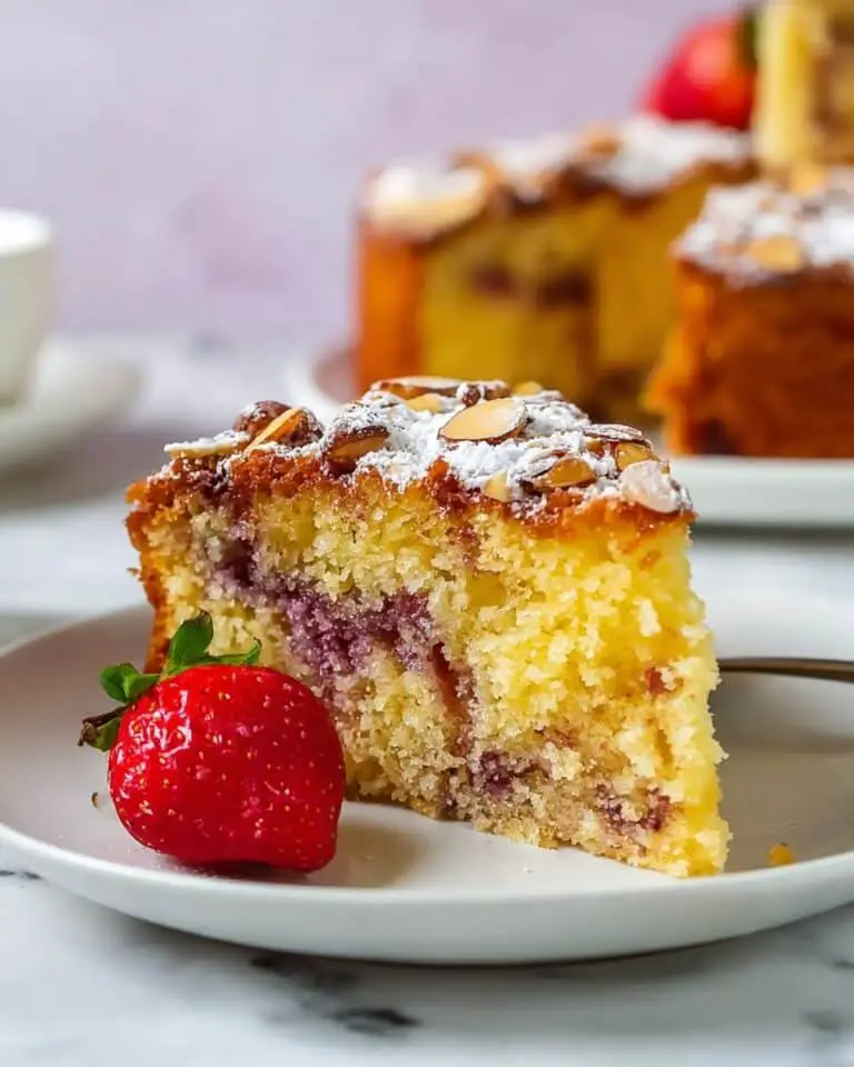 Strawberry Ricotta Cake with Almonds and Balsamic Maceration Recipe