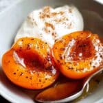 Pan Fried Peaches with Cinnamon and Ginger Recipe