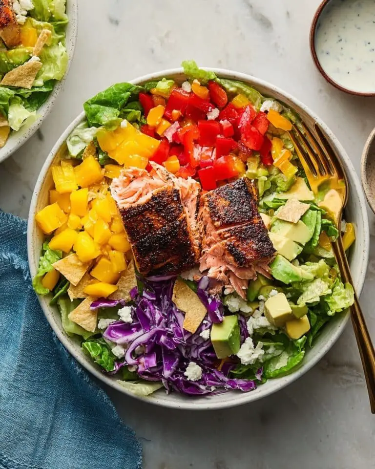 Caribbean Cobb Salad with Spiced Salmon and Tropical Veggies Recipe