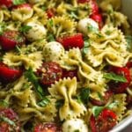 Bow Tie Pasta Salad with Pesto, Cherry Tomatoes, and Fresh Mozzarella Recipe