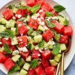 Watermelon Salad with Feta, Cucumber, and Fresh Herbs Recipe