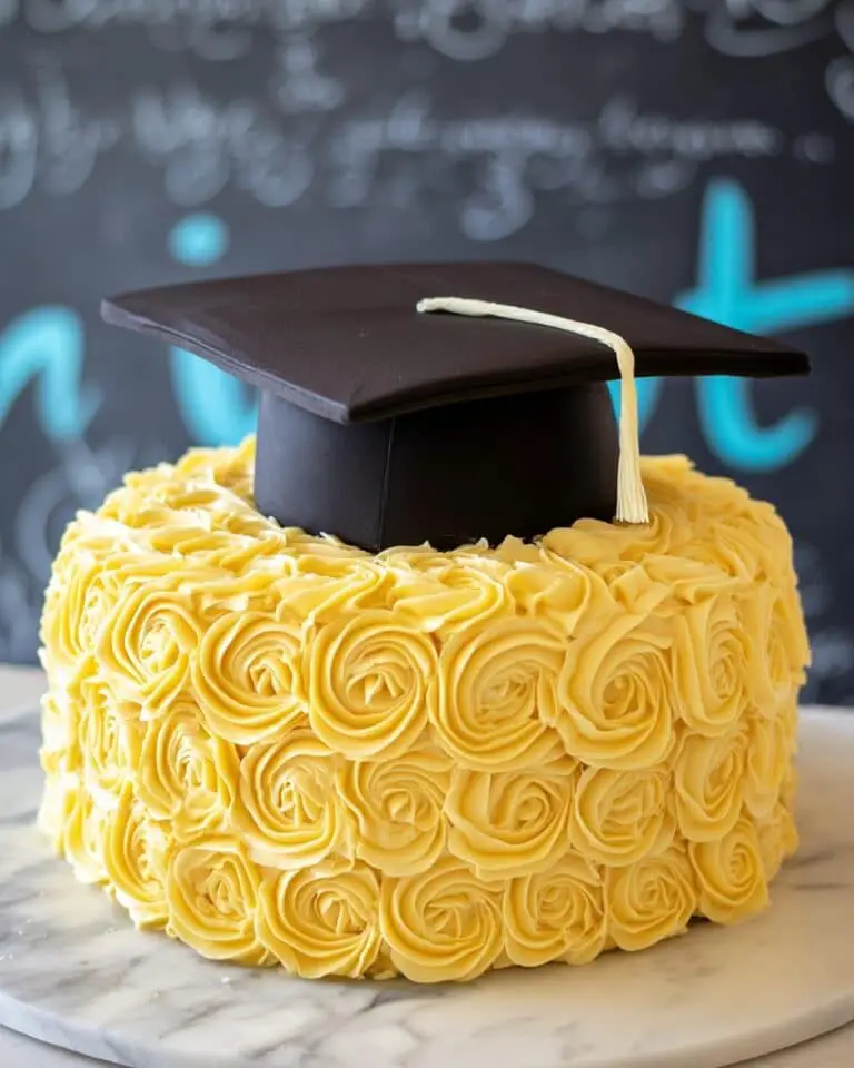 Easy Graduation Cake (Cap and Diploma) Recipe