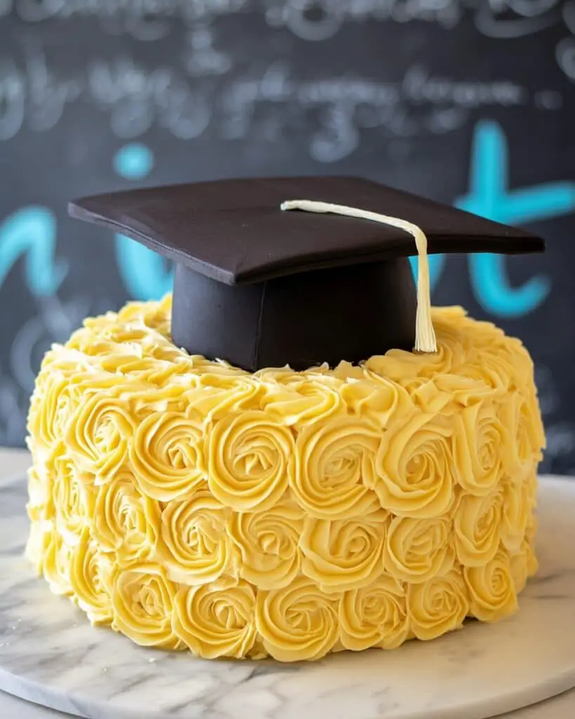 Easy Graduation Cake (Cap and Diploma) Recipe