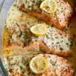 Baked Salmon with Lemon Butter Cream Sauce Recipe