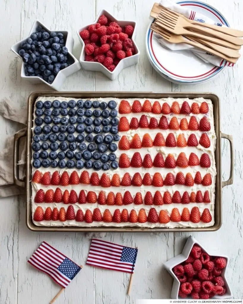 American Flag Fruit Cookie Dessert Pizza Recipe
