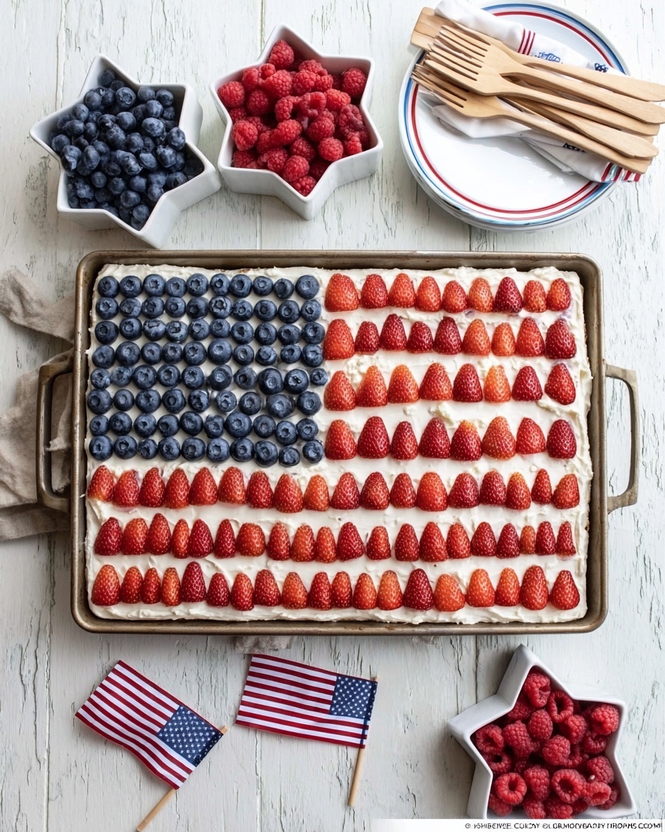 American Flag Fruit Cookie Dessert Pizza Recipe