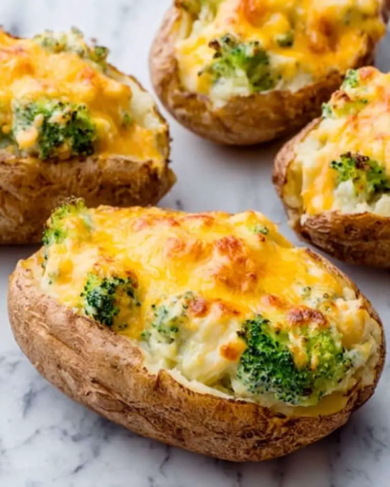 Twice Baked Potatoes with Broccoli and Cheese Recipe