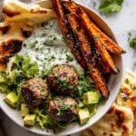 Sheet Pan Greek Meatballs and Tzatziki Recipe