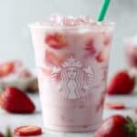 Pink Hibiscus Tea Coconut Drink with Strawberries Recipe
