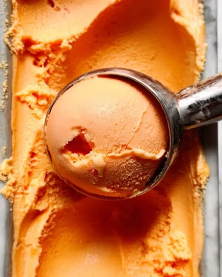 No Churn Creamy Peach Sorbet Recipe