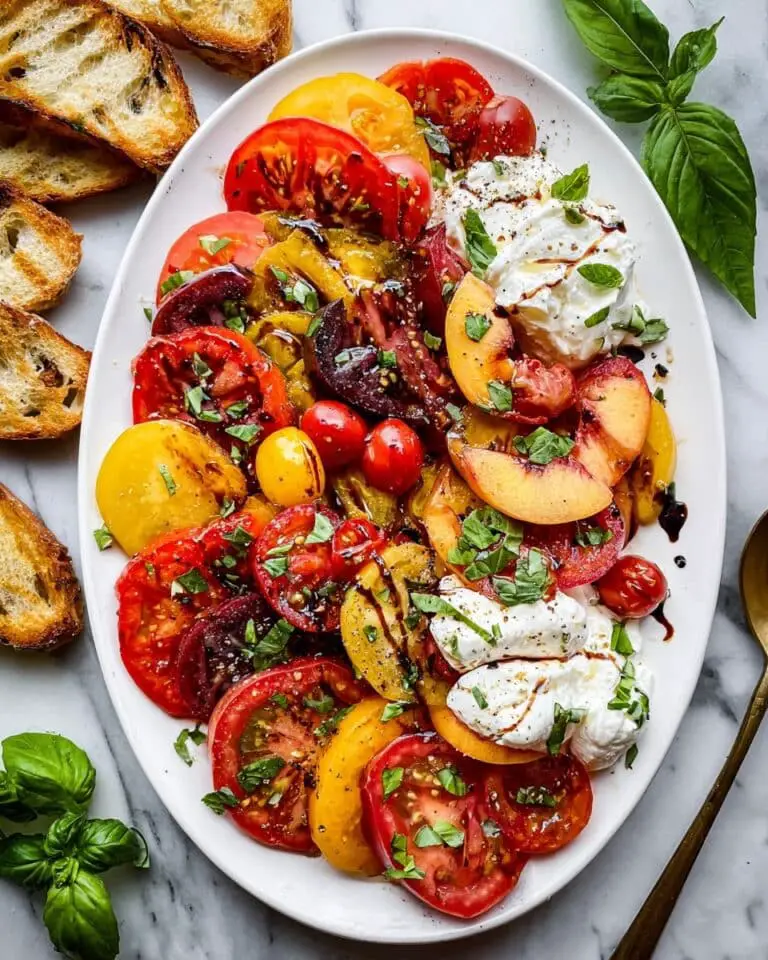 Tomato Peach Burrata Salad Recipe