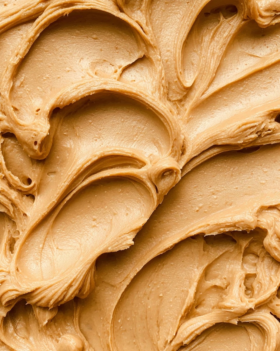 The image shows a close-up of creamy peanut butter spread evenly with thick swirls and soft peaks across the whole frame, featuring a smooth, slightly shiny texture in a light brown color with subtle glossy highlights that emphasize its rich, dense consistency, all set on a white marbled texture background. photo taken with an iphone --ar 4:5 --v 7