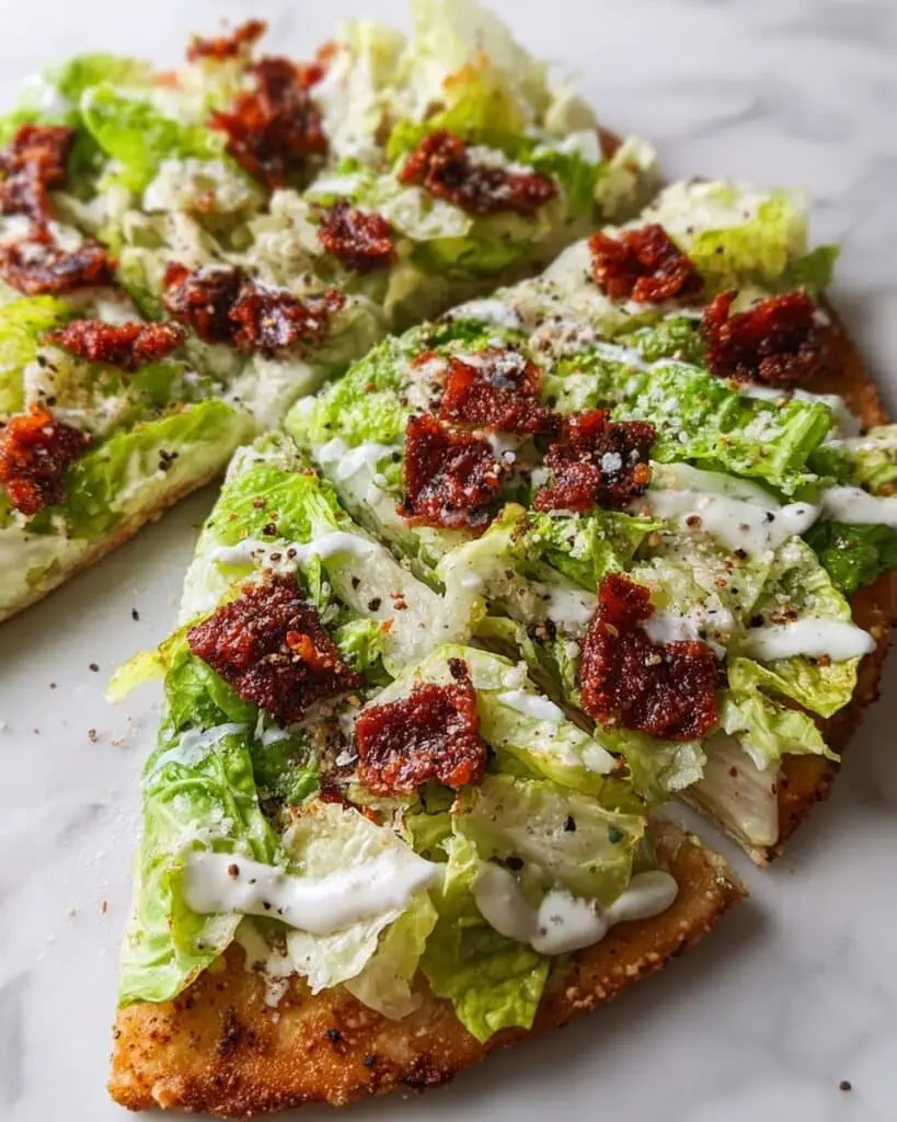 Chicken Crust Caesar Salad Pizza Recipe