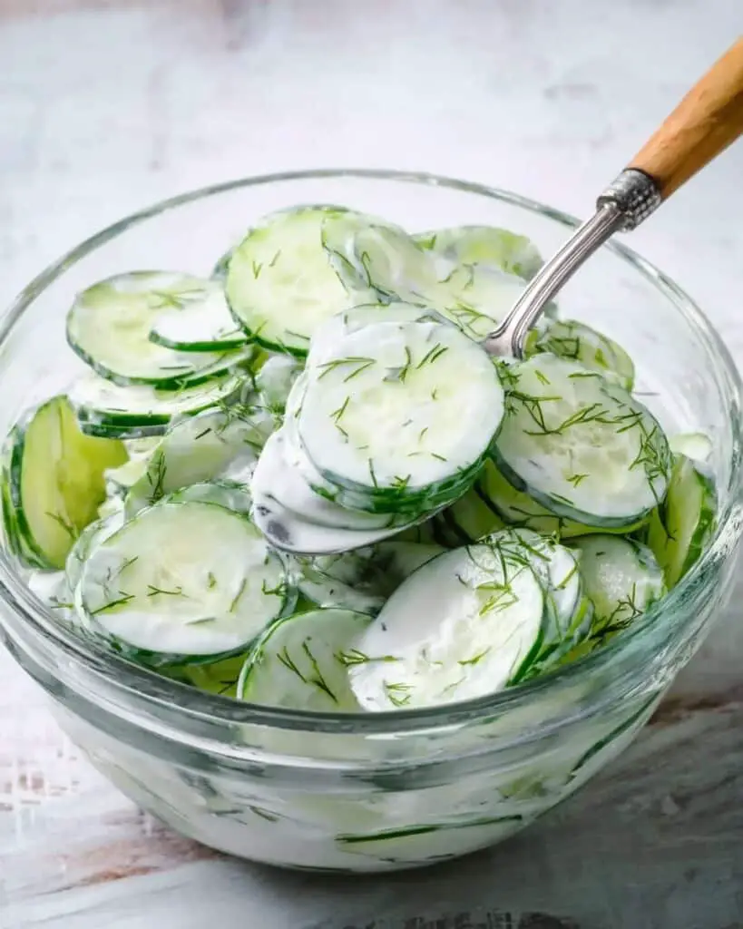 Creamy Cucumber Salad with Fresh Dill and Sour Cream Dressing Recipe