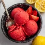Strawberry Lemon Maple Sorbet Recipe