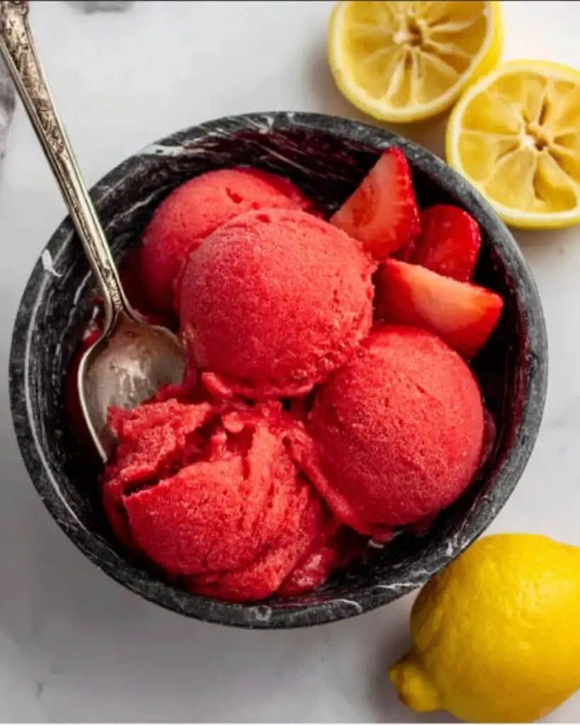 Strawberry Lemon Maple Sorbet Recipe