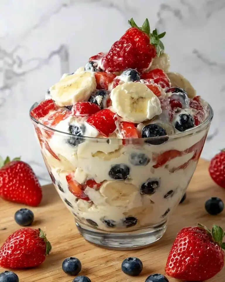 Red White and Blue Cheesecake Salad Recipe
