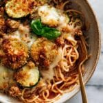 Spaghetti with Crispy Baked Zucchini and Fresh Basil Recipe
