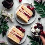 Fresh Cherry Cake from Scratch with Buttercream and Homemade Cherry Filling Recipe