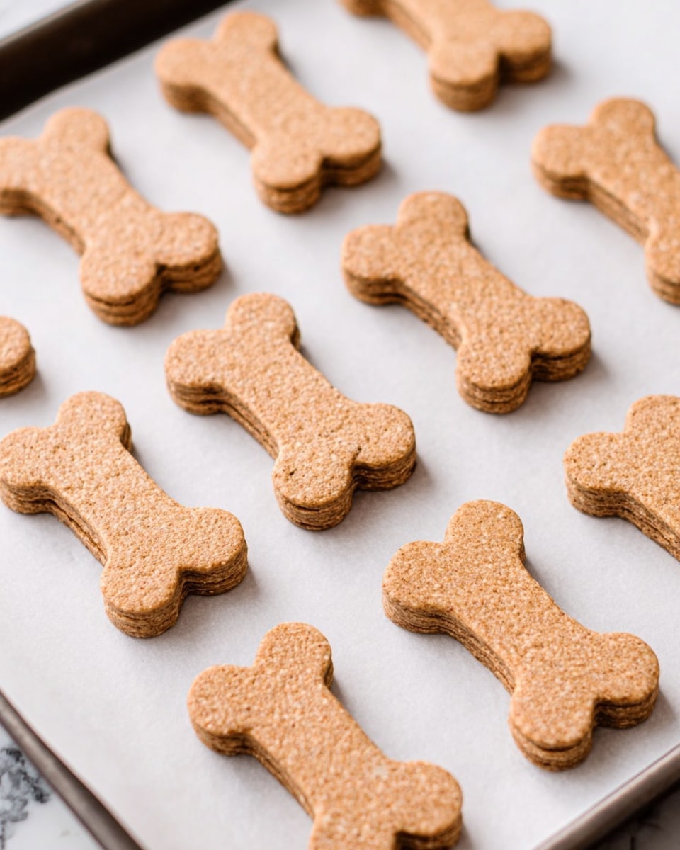 The image shows a pile of brown dog bone-shaped biscuits with a cracked texture on a white marbled surface. On the left side, there is a white bowl filled with creamy peanut butter, and in the top back, there is a glass jar containing more bone-shaped biscuits. The biscuits are stacked and scattered in a casual way, with some overlapping each other, giving a wholesome and rustic feel. Photo taken with an iphone --ar 4:5 --v 7