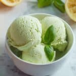 Creamy Basil Lemon Ice Cream (Italian Gelato) Recipe