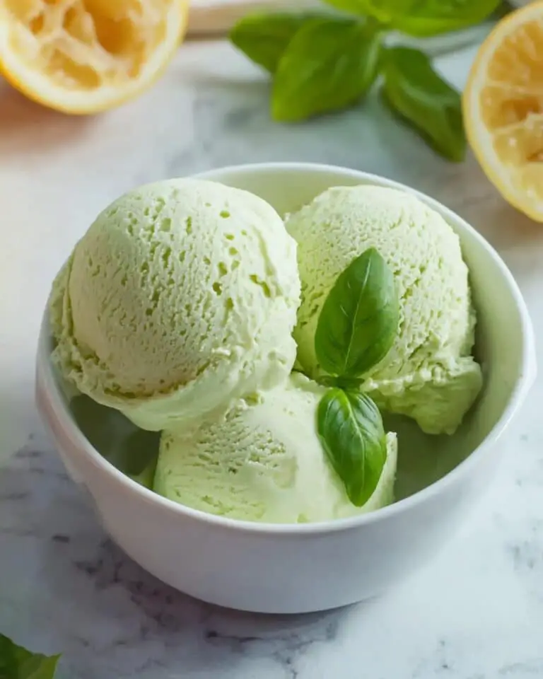 Creamy Basil Lemon Ice Cream (Italian Gelato) Recipe