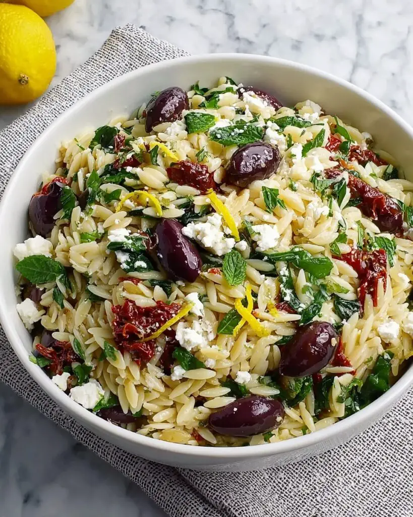 Orzo Pasta Salad with Feta and Sun-Dried Tomatoes Recipe