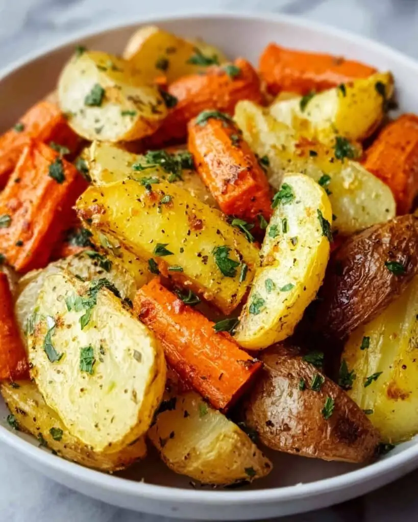 Garlic Herb Roasted Potatoes, Carrots, and Zucchini Recipe
