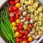 Pesto Chicken Tortellini with Sun-Dried Tomatoes and Asparagus Recipe