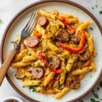 One-Pot Creamy Spicy Cajun Sausage Pasta Recipe