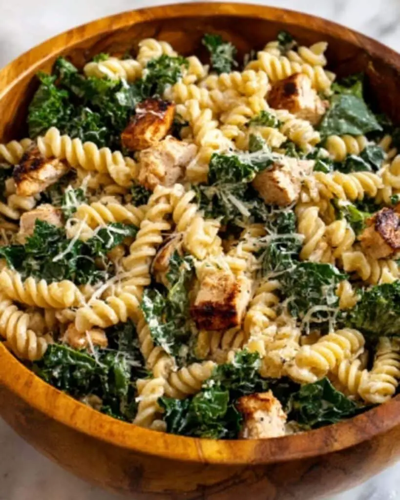 Kale Chicken Caesar Pasta Salad Recipe
