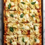 Artichoke and Ricotta Pizza with Mozzarella and Basil Recipe