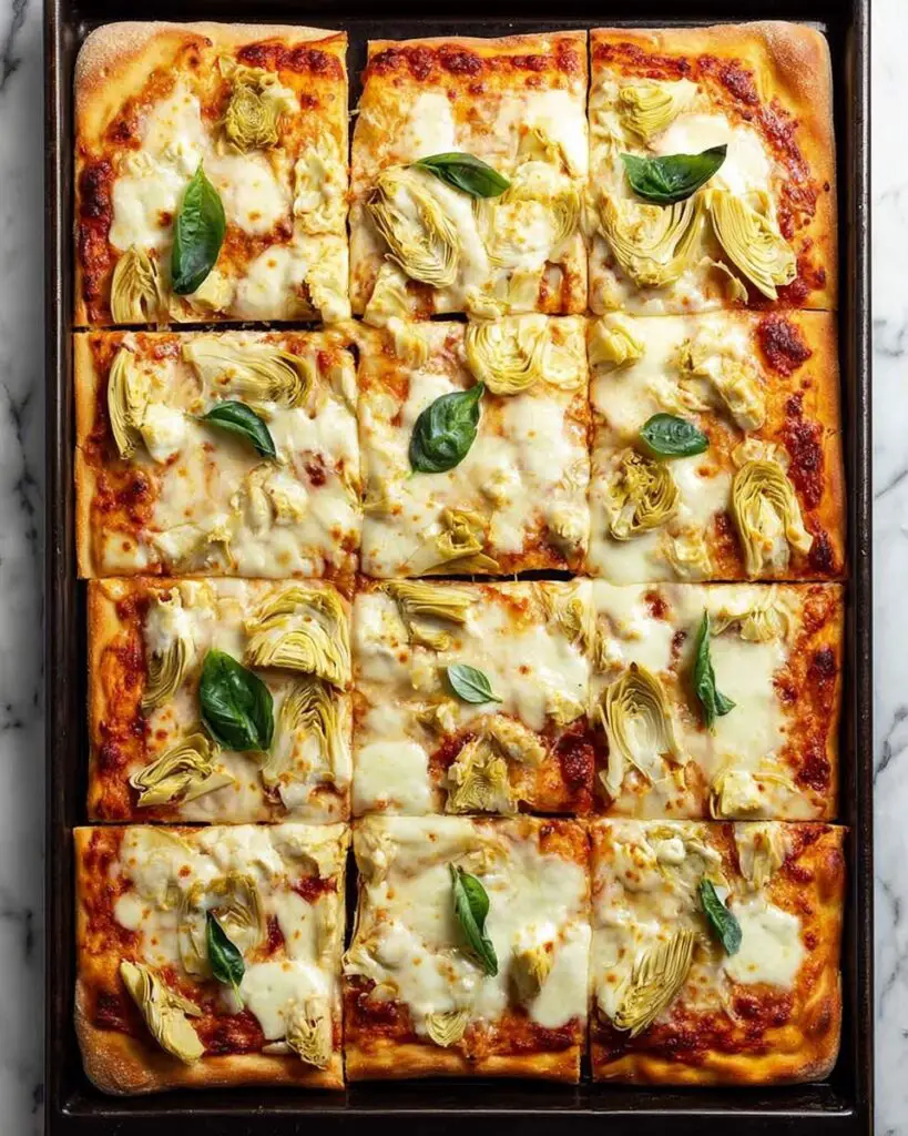 Artichoke and Ricotta Pizza with Mozzarella and Basil Recipe