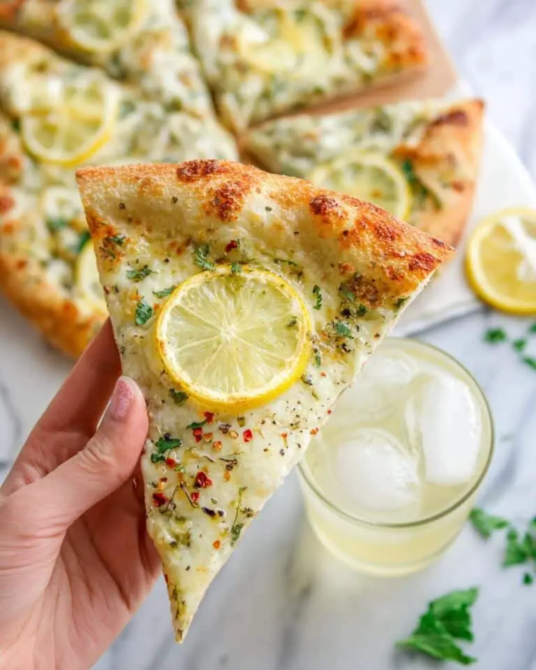 Lemon Mozzarella Pizza with Fresh Parsley and Parmesan Recipe