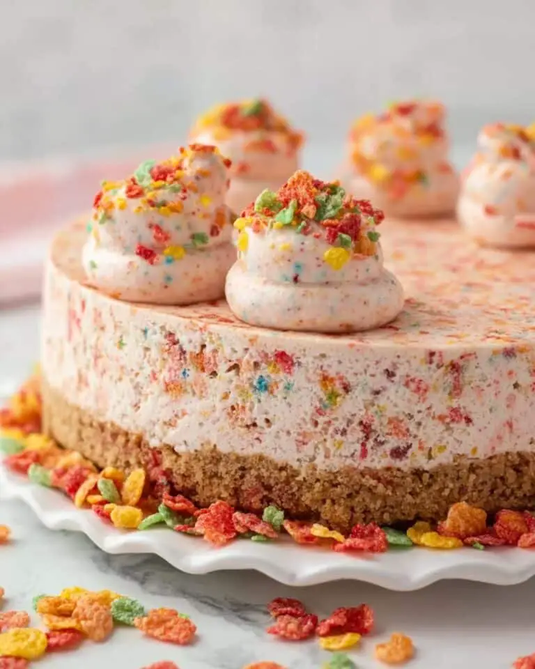 No-Bake Fruity Pebbles Cheesecake Recipe