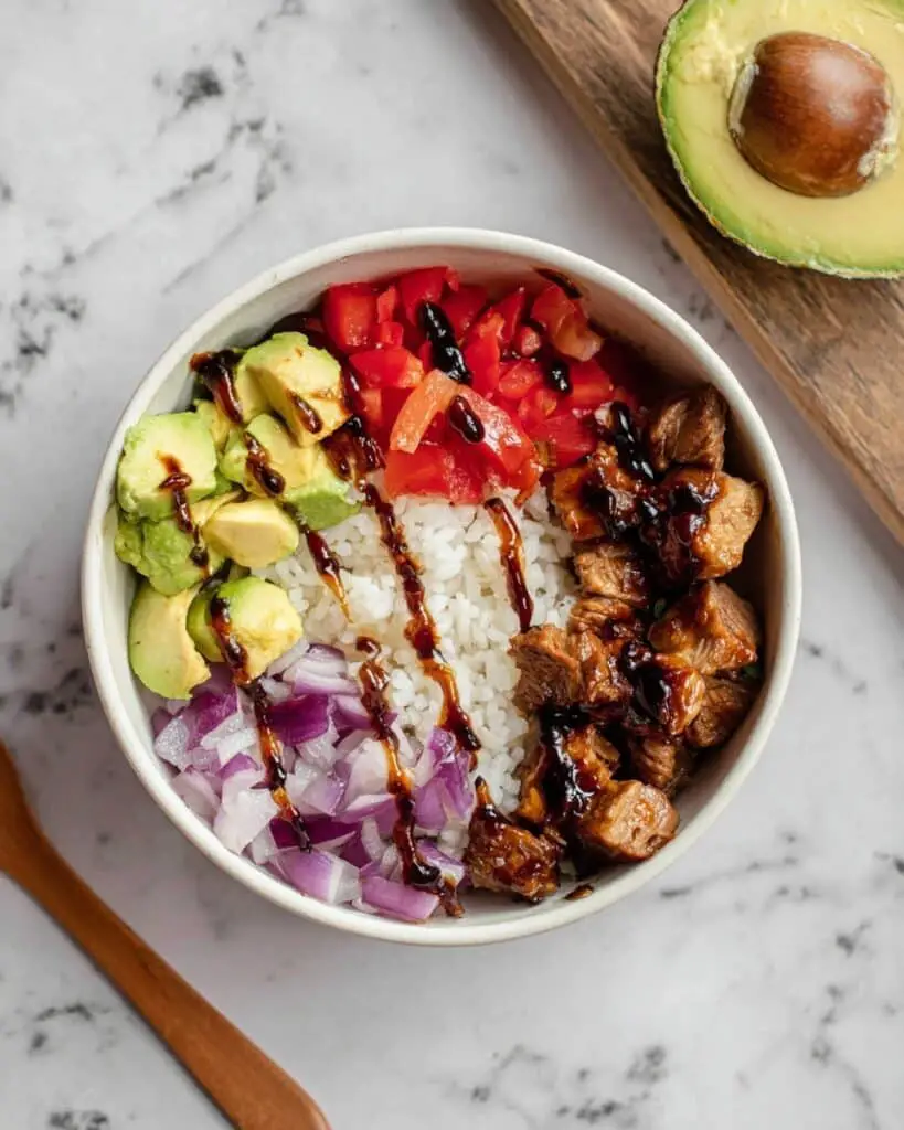 Hawaiian Chicken Bowl with Pineapple, Bell Pepper, and Avocado Recipe