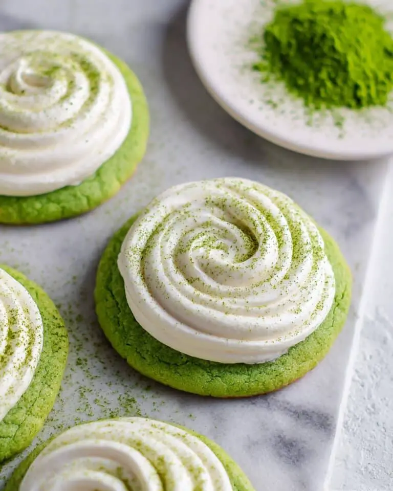 Matcha Latte Cookies with Mascarpone Cream Recipe